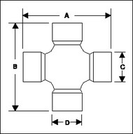 1310 to 1330 Series FORD Rear Combination U-joint...Neapco Greaseable