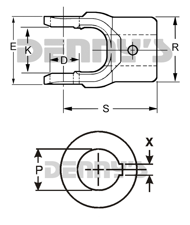 NEAPCO 10-0493 PTO End yoke for 1 inch Round Shaft with .250 keyway ...